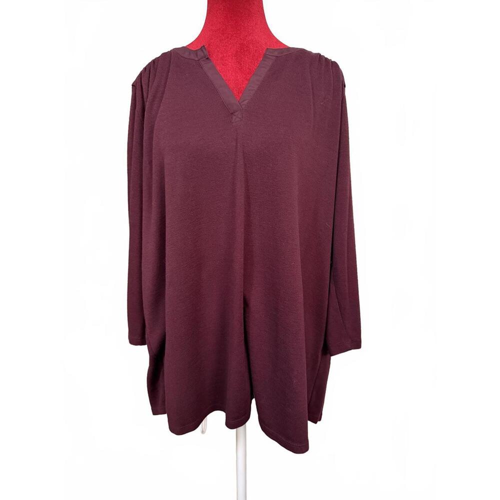 41 Hawthorn Long Sleeve Burgundy Tunic Top
